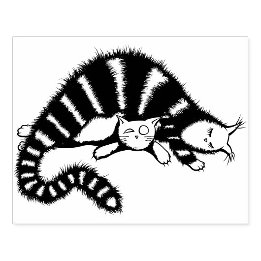 かわいい猫ママは家族が大好き ラバースタンプ (インプリント)