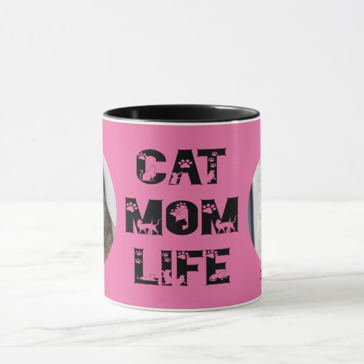 かわいい猫ママカスタムライフPETフォトマザーズデイ マグカップ (中央)