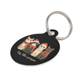 かわいい猫ママクリスマス猫好きギフトおもしろいクリスマス ペット　ネームタグ