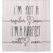 かわいい猫ママタイポグラフィ シャワーカーテン (正面)