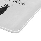 かわいい猫ママ白黒ウィンキング子猫漫画 カッティングボード (角)