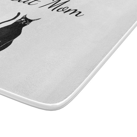 かわいい猫ママ白黒ウィンキング子猫漫画 カッティングボード (角)