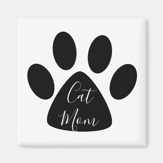 かわいい猫ママ黒い絵柄 マグネット (正面)