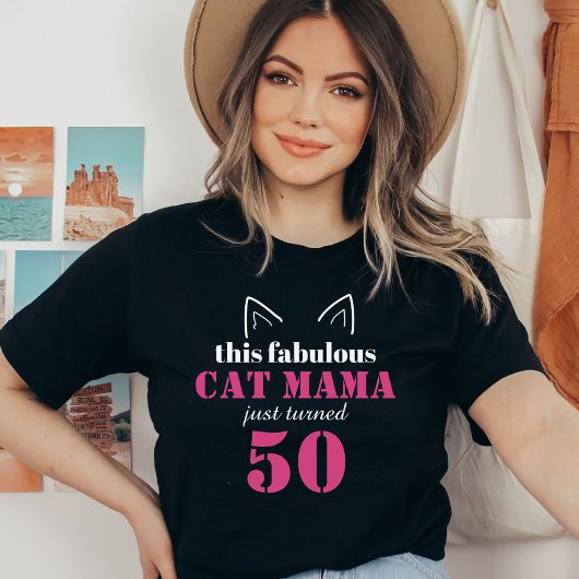かわいい猫ママ50歳の誕生日Tシャツ Tシャツ