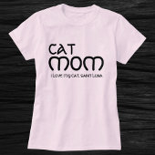 かわいい猫ママ ねこ好き 黒とピンクの可愛いデザイン Tシャツ