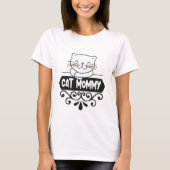 かわいい猫ママ 動物 ペット好き Tシャツ (正面)