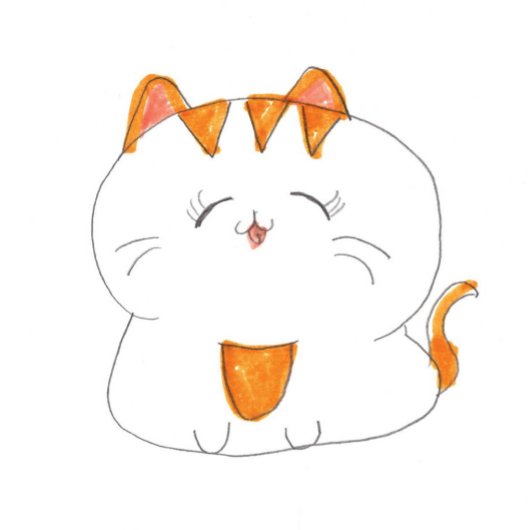 かわいい猫マンガおもしろいーことわざありがとう カード