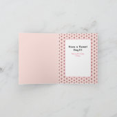 かわいい猫マンガのアイスクリーム甘いモダン誕生日 カード (内部)