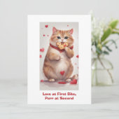 かわいい猫マンガのバレンタインデー シーズンカード (スタンド正面)