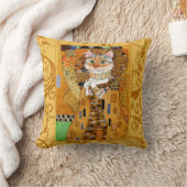 かわいい猫マンガクリムト金ゴールド枕 クッション (ブランケット)