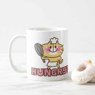 かわいい猫マンガシェフピンクおもしろいキッズパーティー コーヒーマグカップ