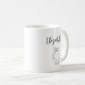 かわいい猫マンガ子猫スケッチ パーソナライズされた コーヒーマグカップ (正面右)