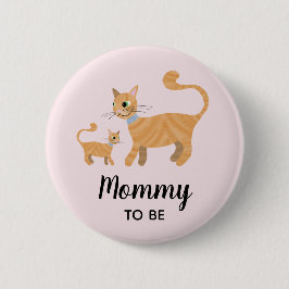 かわいい猫マンガmommyへ赤ちゃんシャワー 缶バッジ