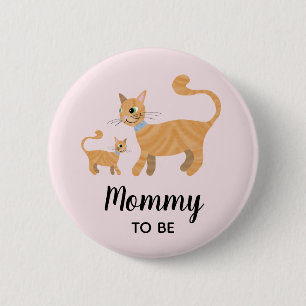かわいい猫マンガmommyへ赤ちゃんシャワー 缶バッジ