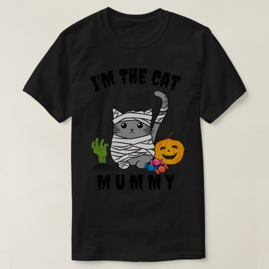 かわいい猫ミイラの衣装 Tシャツ (デザイン正面)