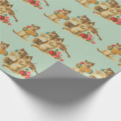かわいい猫ミュージシャン誕生日 ラッピングペーパー (角)