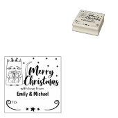 かわいい猫メリークリスマス愛とカップル ラバースタンプ (押印)