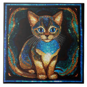 かわいい猫モザイク タイル (正面)