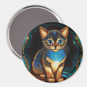 かわいい猫モザイク マグネット (正面/裏面)