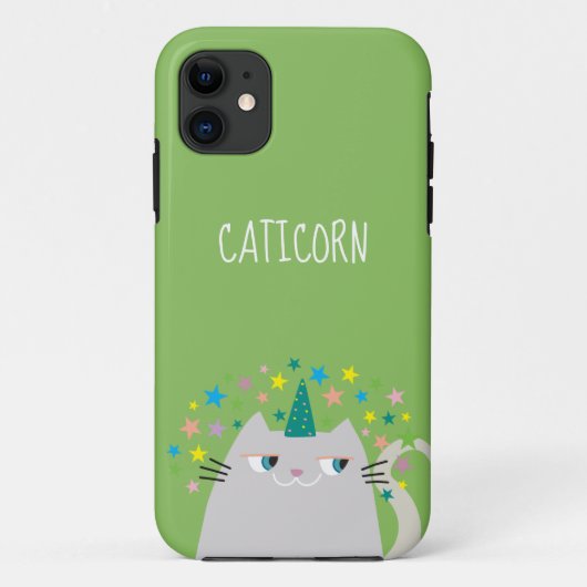かわいい猫ユニコーンのモノグラム Case-Mate iPhoneケース (裏面)