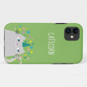 かわいい猫ユニコーンのモノグラム Case-Mate iPhoneケース (裏面(横))