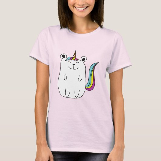 かわいい猫ユニコーンニャー子 猫好きなママへのギフト Tシャツ (正面)