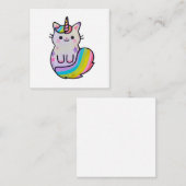 かわいい猫ユニコーン虹 エンクロージャーカード (正面/裏面)
