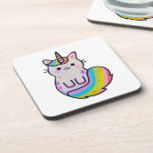 かわいい猫ユニコーン虹 コースター (左側)