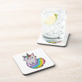 かわいい猫ユニコーン虹 コースター (右側)