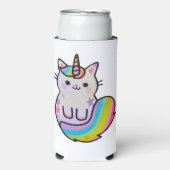 かわいい猫ユニコーン虹 スリム缶クーラー (Seltzer正面)