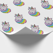 かわいい猫ユニコーン虹 ラッピングペーパー (角)