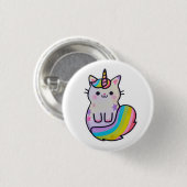 かわいい猫ユニコーン虹 缶バッジ (正面&裏面)