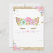 かわいい猫ユニコーン誕生日パーティーの招待状 招待状 (裏面)