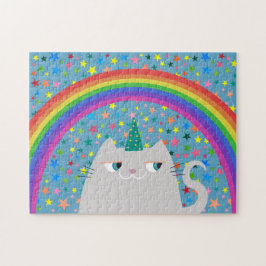 かわいい猫ユニコーン パズル 虹 星 ギフト
