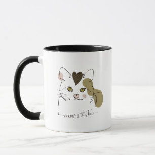 かわいい猫ラインアート – ニャーはタイムマグ マグカップ