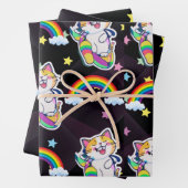 かわいい猫ラッピング紙レインボー&カラフルスタンド ラッピングペーパーシート (インサイチュ)