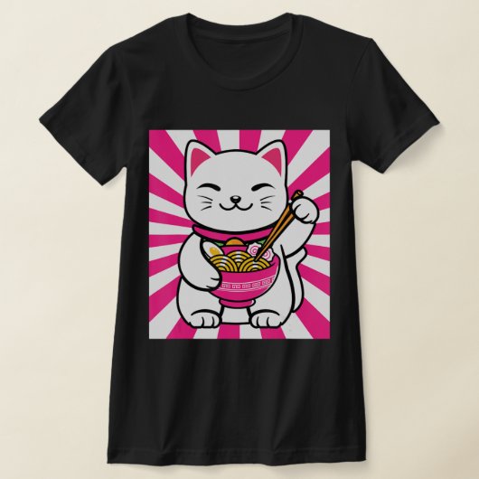 かわいい猫ラーメンかわいい10代のギフト10代 Tシャツ (レイダウン)