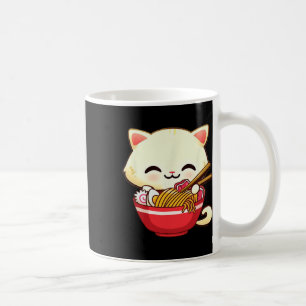 かわいい猫ラーメン日本の食べおもしろい物アニメT コーヒーマグカップ