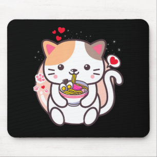 かわいい猫ラーメン日本のANIME FOOD GIRLS OFFICIAL マウスパッド