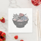 かわいい猫ラーメン スタンダードランチョンナプキン (インサイチュ)