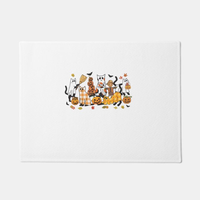 かわいい猫ヴィンテージハロウィン ドアマット (正面)