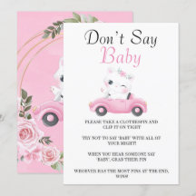 かわいい猫ヴィンテージピンクの車はベビーカードを言わない