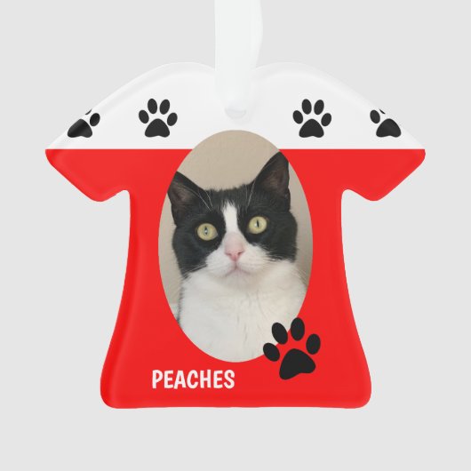 かわいい猫写真クリスマスの飾り オーナメント (正面)