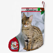 かわいい猫写真クリスマスストッキング名 スモールクリスマスストッキング (裏面)