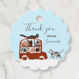 かわいい猫冬の雪片誕生日ベビーギフト フェイバータグ