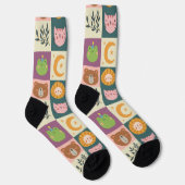 かわいい猫動物のパトワーク ソックス (右)