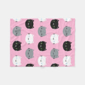 かわいい猫及びかわいいの子ネコ(ピンク) フリースブランケット (正面(横))