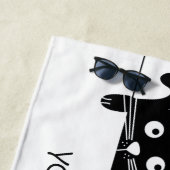 かわいい猫及び犬のカスタムな文字のビーチタオル ビーチタオル (インサイチュ)