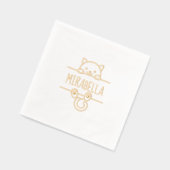 かわいい猫名前をカスタムする 箔ナプキン (左)