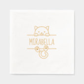 かわいい猫名前をカスタムする 箔ナプキン (正面)